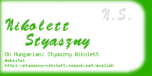 nikolett styaszny business card